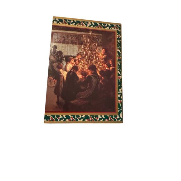 Lot 7 Vintage Christmas Greeting Cards Mixed Designs Envelopes Winter Holiday - Picture 6 of 7